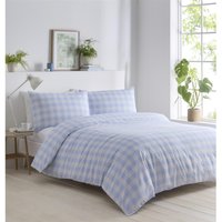 Cottagecore Gingham Duvet Cover Set - Blue / Super King