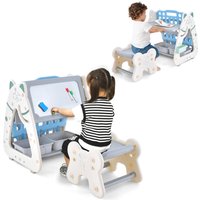 3-in-1 Kids Art Easel with Stool - Grey