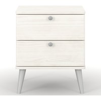 Augusta White 2 drawer Curve Bedside Cabinet - White