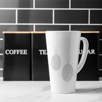 Three Hanging Christmas Baubles Dining Latte Mug - White