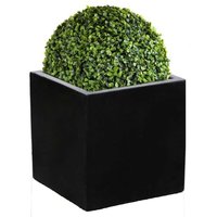 Black Poly Terrazzo Cube Outdoor Planter - Black / 157l / 54cm