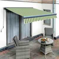 Full Cassette Manual Awning Charcoal - Green Stripe / 51kg