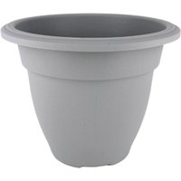 Grey Round Bell Plant Pot 30cm Plastic Bell Planter Patio Flower pot - Grey / 1