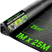 Heavy Duty Weed Membrane Landscape Ground Cover - Black / 25 / 5000cm