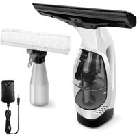 Cordless Window Vacumm Cleaner With Spray Bottle - white & black