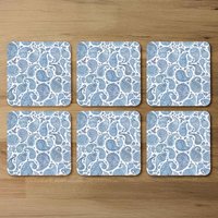Blue And White Bo Ho World Coaster - Blue