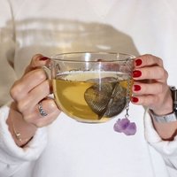 Raw Crystal Gemstone Tea Strainer Amethyst Cluster - Purple