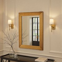 Wave Framed Bevelled Wall Mirror - Gold / 92.5 x 67cm