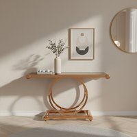 Novara Rose Gold Console Table - Gold