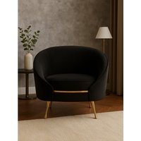Manhattan Black Velvet Cocoon Chair - Black