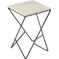Shalimar Marble top Square Side Table - White