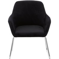 Stockholm Black Velvet Dining Chair with Chrome Legs - Black