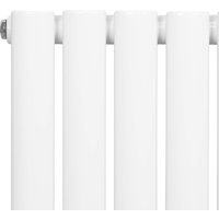 Oval Single Column Radiator with Valves - White / 78cm / 60cm