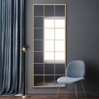 Fenestra Modern Metal Window Leaner Wall Mirror - Gold