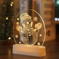 3D Illusion Christmas Table Light - White / Snowman