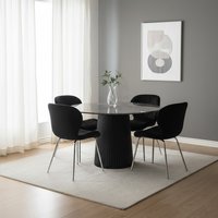 Warton Dining Chair - Black, Silver