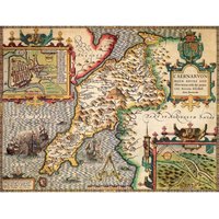 Caernarfonshire Historical Map 1000 Piece Jigsaw Puzzle (1610) - Neutral