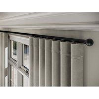 28mm Styleline Gliding Curtain Pole Set with Ball End - Black - Black / 180cm
