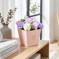 Rose Carnation Scented Soap Flower Gift Box - Purple