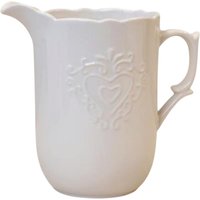 Four Candle White Ceramic Heart Design Jug 19cm