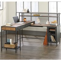 Boulevard Cafe L-Shaped Desk - Black/Oak