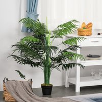 Outsunny Artificial Palm Plant with Pot - Green
