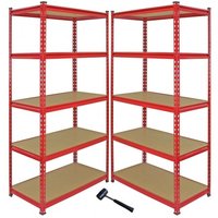 Z-Rax 90cm Racking Bundle Corner Shelving and 2 Garage Racking Bays - Red - Red