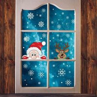 , Santa and Reindeer Christmas PVC Window Stickers - Stickers , Santa and Reindeer Christmas PVC Window Stickers - Stickers