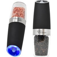 Gravity Activated Electric Salt and Pepper Grinders - Black