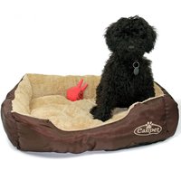 Duluxe Dog Bed in Brown and Tan - Tan / 37cm
