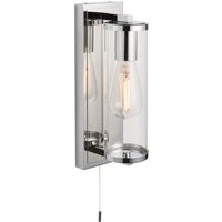 Como Bathroom Wall Lamp Chrome Plate IP44 - Chrome Plate & Clear Glass