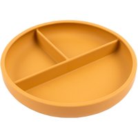 Baby Divided Silicone Suction Plate - Ochre - Ochre