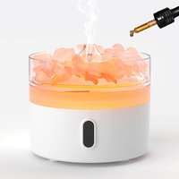 Himalayan Aroma Atomiser Flame Effect Night Light USB Diffuser Ultrasonic - White
