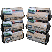 Pack of Unheated Seed Starter Tray Propagator Indoor Seedling Planter - Black