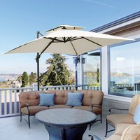 Outsunny 360 Degree Cantilever Umbrella - Beige