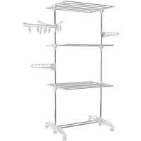 Hyfive Clothes Drying Rack 3 Tier Airer Portable - White / Airer with Sock Dryercm