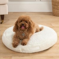 Circle Sherpa Dog Beds - Cream