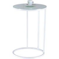 Round C Shaped Side Table Living Room Furniture - White