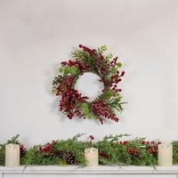 Berries Leaves Wreath - Red and Green