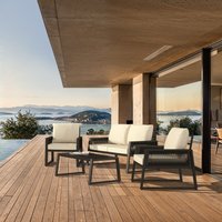 Garden Furniture Set Captive - Aluminium Frame, Elastic Cord Sides - Anthracite