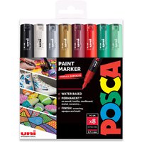 Wallet of 8 POSCA PC-1M Paint Marker Art Pens 0.7mm - Christmas / Christmas