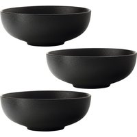 Caviar 3-Piece Coupe Bowl Set - Black