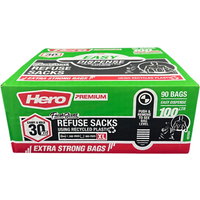 Hero 100L Scented Heavy Duty Bin Bags Pack of 90 - Black