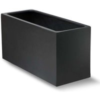 Polystone Black Trough Patio Planter - Black / 221l