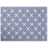 Blue Tiles Waterproof Outdoor Rug - Blue / 150cm