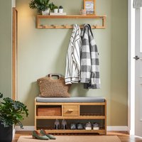 SoBuy Bamboo 2 Tiers Shoe Rack - Brown