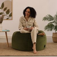 icon Kingston Classic Velvet Bean Bag - Olive Green