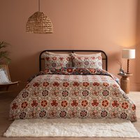 Kinfolk Printed Reversible Duvet Cover Set Double - Denim Blue