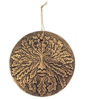 Green Man Terracotta Wall Plaque - Gold
