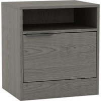 1-Door Bedside Table Cabinet Nightstand Storage Shelf Unit Bedroom Furniture - Cedar Grey / 1